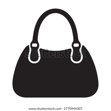 black and white vector silhouette of handbag