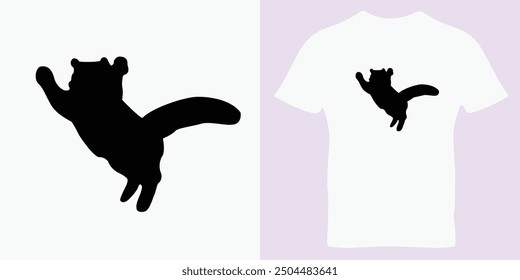 A black and white vector silhouette illustration of a cat. international cat day, black Cat, vector icon, silhouette, 
Cute Cat vector art for t shirt design, for t-shirts, jackets, hoodies, stickers,