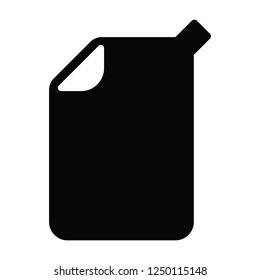 A black and white vector silhouette of a jerry can