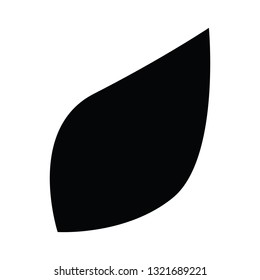 A black and white vector silhouette of a leaf