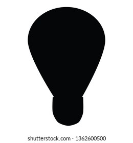 A black and white vector silhouette of a light bulb