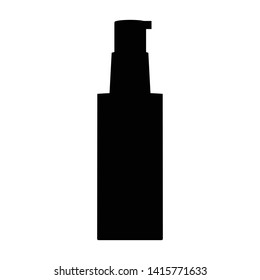 A black and white vector silhouette of a make up bottle