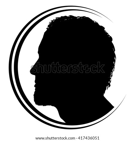 black and white vector silhouette man logo 