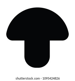 A black and white vector silhouette of a mushroom