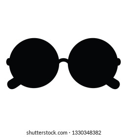 A black and white vector silhouette of a pair of sunglasses