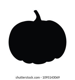 A black and white vector silhouette of a pumpkin