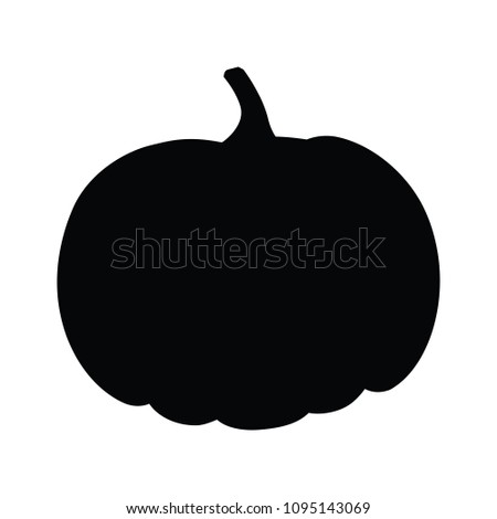 A black and white vector silhouette of a pumpkin