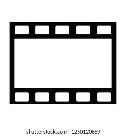 A black and white vector silhouette of a roll of film