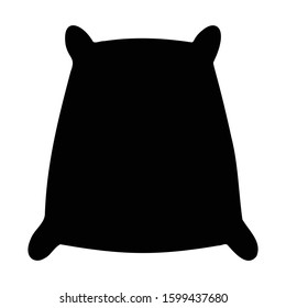 A black and white vector silhouette of a sack