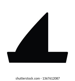 A black and white vector silhouette of a sailboat