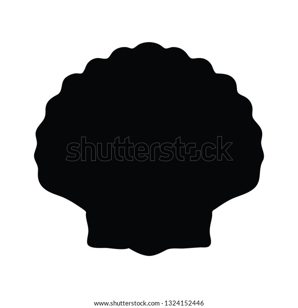 Black White Vector Silhouette Shell Stock Vector (Royalty Free) 1324152446