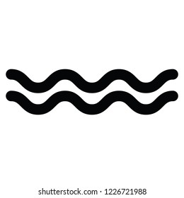 A black and white vector silhouette of some waves