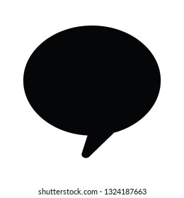 A black and white vector silhouette of a speech bubble 