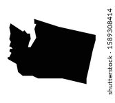 A black and white vector silhouette of the state of Washington