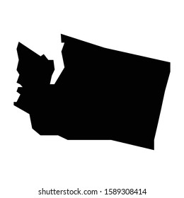 A black and white vector silhouette of the state of Washington