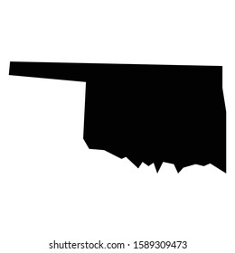 Black White Vector Silhouette State Oklahoma: เวกเตอร์สต็อก (ปลอดค่า ...