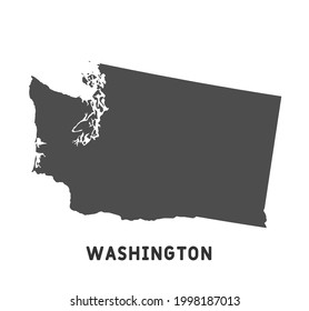 Black White Vector Silhouette State Washington Stock Vector (Royalty ...