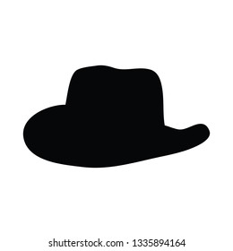 A black and white vector silhouette of a stetson hat