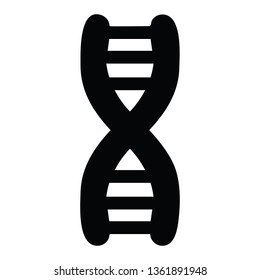 A black and white vector silhouette of a strand of DNA