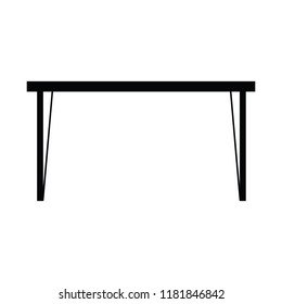 A black and white vector silhouette of a table