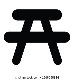 A black and white vector silhouette of a table