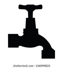 A black and white vector silhouette of a tap