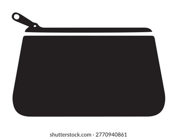 black and white vector silhouette of toiletry bag