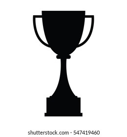 A Black And White Vector Silhouette Of A Trophy