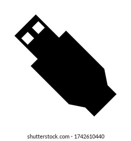 Una silueta vectorial en blanco y negro de un USB