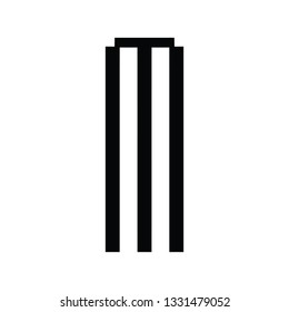A black and white vector silhouette of a wicket