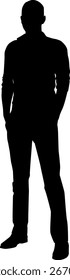 black and white vector silhouettes of people for clipping