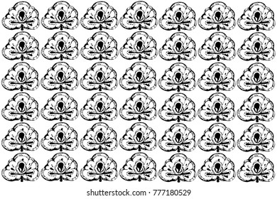 black and white vector sketch abstract flower
