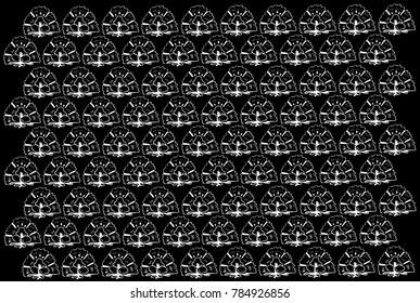 black and white vector sketch abstract flower
