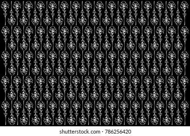 black and white vector sketch abstract flower