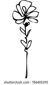 abstrakte abstrakte Blume mit schwarz-weißer Vektorgrafik