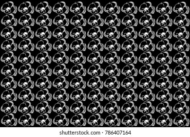 black and white vector sketch abstract flower