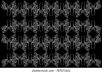 black and white vector sketch abstract flower