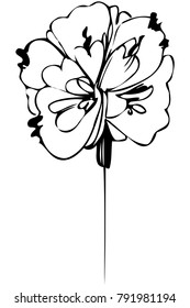 abstrakte abstrakte Blume mit schwarz-weißer Vektorgrafik