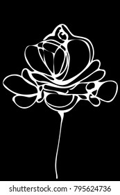 
black and white vector sketch abstract flower
