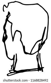 black and white vector sketch of the back of the head