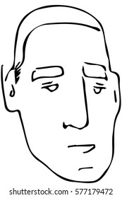 black and white vector sketch of the face of an adult male