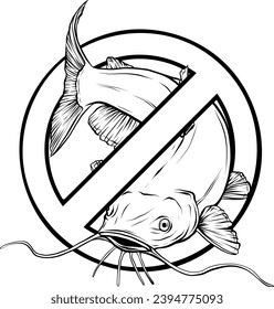Blanco y negro. Esbozo vectorial de un pez