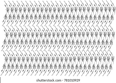 black and white vector sketch of a stalk of grass swinging in the wind