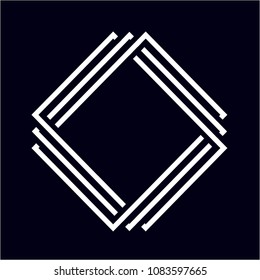 Black and white vector sketch of a tattoo set geometric shape, triangle, polygonal line art, line shape, rhombus and square.