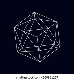 Dibujo vectorial en blanco y negro de forma geométrica, triángulo, arte de línea poligonal, forma de línea, diseño de tatuajes, ilustración vectorial y patrón transparente.