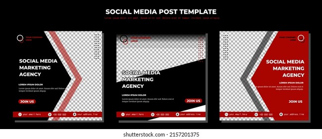Black White Vector Social Media Post Template, vector art illustration and text