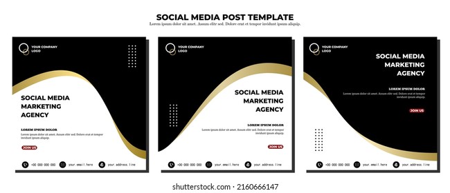 Plantilla de publicación de medios sociales en blanco negro, ilustración de arte vector y texto