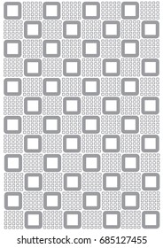 black and white vector squares outlines isolated on white background