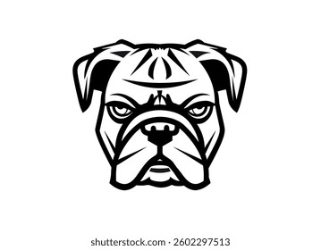 Black and white vector style of an bulldog head.