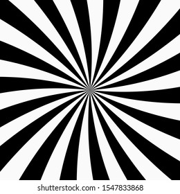 Black and white vector sun rays  background
